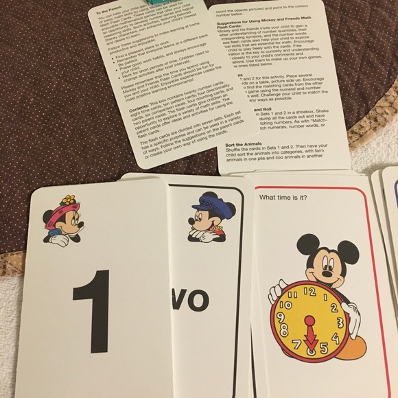Mickey & Friends Preschool Flash Cards 1997 Math Concepts Words Around Me - Picture 7 of 9